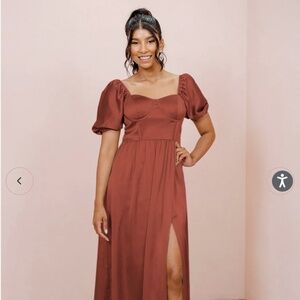Isabella Satin Bridesmaid Dress (Revelry)